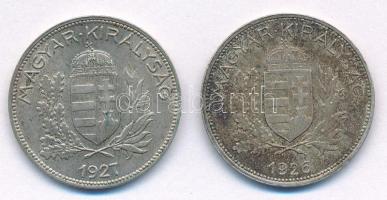 1926-1927. 1P Ag (2xklf) T:AU,XF patina Adamo P6