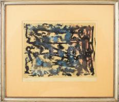 Barta István (1892-1976): Gesztusok. Akvarell, papír, jelzett, üvegezett fakeretben. 22x29 cm