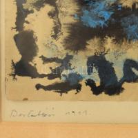 Barta István (1892-1976): Gesztusok. Akvarell, papír, jelzett, üvegezett fakeretben. 22x29 cm