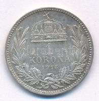 1916KB 1K Ag "Ferenc József" T:AU patina Adamo K5.1