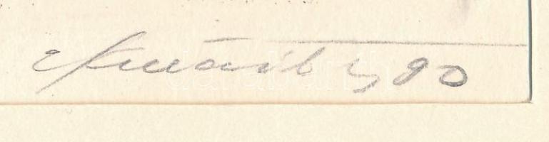 Olvashatatlan jelzéssel: Angyalok, színezett rézkarc, papír, paszpartuban, 10,5×12,5 cm