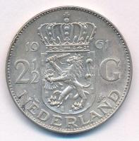 Hollandia 1961. 2 1/2G Ag "Julianna" T:XF patina Netherlands 1961. 2 1/2 Gulden Ag "J...
