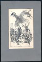 Le-Za Donski jelzéssel: A tolvaj és a tengerészek, nyomat, papír, paszpartuban, jelzett a nyomaton, ...