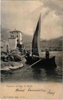 1906 Lago di Garda, Pescatori / fishermen on the lake (fl)