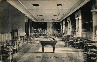 1915 Arco, Café Casino, interior, pool tables (EK)