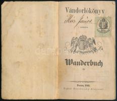 1861 Pest, Vándorlókönyv 15 kr okmánybélyeggel