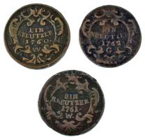 Ausztria 1760W-1762G 1kr Cu (3xklf) T:VF,F
Austria 1760W-1762G 1 Kreuzer Cu (3xdiff) C:VF,F