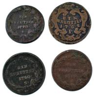 Vegyes: 1762P-1782B 1kr Cu (4xklf) T:VF,F