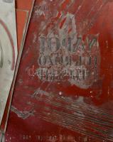 Különféle fém nyomólemezek, feltehetőleg könyborítók, 13+1 db, 22x16 cm és 14x11 cm