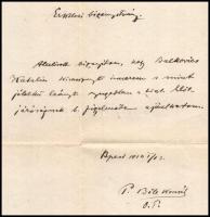 1916 Bp., erkölcsi bizonyítvány Bőle Kornél (1887-1961) hitszónok, lelki író, filológus, domonkos sz...