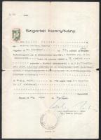 1948 Pécs, szigorlati bizonyítvány Csekey István (1889-1963) jogtudós aláírásával