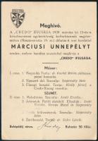 1938 Meghívó a Credo Ifjúságának márciusi ünnepélyére