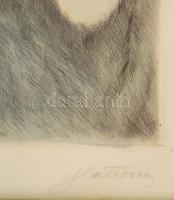 Glatz Oszkár (1872-1958) - Prihoda István (1891-1956): Pletyka. Színezett rézkarc, papír. Glatz álta...