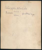 Schöpflin Aladár portréja, feltehetően Basch Edit festménye, jelzés nélküli fotó, hátoldalán felirat...