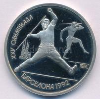 Szovjetunió 1991. 1R Cu-Ni "Nyári Olimpia 1992, Barcelona - Gerelyhajítás" kapszulában T:UNC,AU (eredetileg PP) Soviet Union 1991. 1 Ruble Cu-Ni "Summer Olympics 1992, Barcelona - Javelin" in capsule C:UNC,AU (originally PP)  Krause Y#290