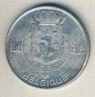 Belgium 1950. 100Fr Ag "4 király" T:2/3- kis ph
