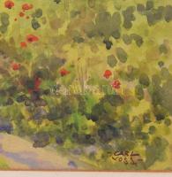 Voss, Carl Leopold (1856-1921): Pipacsmező (Mohnfeld). Akvarell, papír, jelzett, hátoldalán a )Műnch...