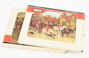 Pimpernel De Luxe Casserole Stand 2 db vadászjelenetes edényalátét, eredeti dobozában, az egyik dobo...