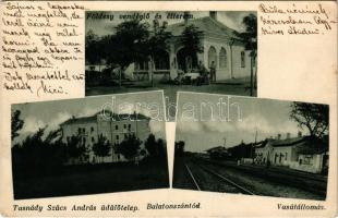 1933 Szántód, Balatonszántód; Földesy vendéglő és étterem, Tasnády Szűcs András üdülőtelep, vasútállomás (Rb)