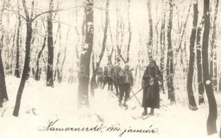 1914 Gellért Alfréd vívó síel és lő Nagytétényben és Diósjenőn 14 db fotólap / 14 ski photos of Andor Gellert fencing-master