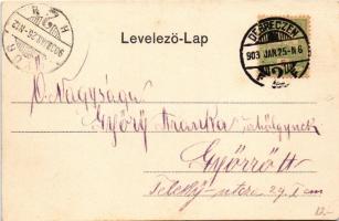 1903 Hortobágy, csikós idill a hortobágyi kútnál, magyar folklór. Pongrácz Géza kiadása. Kiss Ferenc...