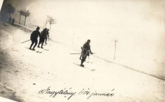 1914 Gellért Alfréd vívó síel és lő Nagytétényben és Diósjenőn 14 db fotólap / 14 ski photos of Ando...