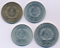 NDK 1969. 5M Ni-sárgaréz "20 éves az NDK" + 1971. 5M Cu-Ni "Brandenburgi kapu" +...