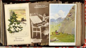 GYEREKEK - Kb. 650 db főleg RÉGI motívum képeslap dobozban / CHILDREN - Cca. 650 mostly pre-1950 mot...