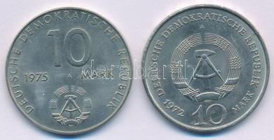 NDK 1972. 10M Cu-Ni "Buchenwald" + 1975. 10M Cu-Ni "20 éves a Varsói Szerződés" ...