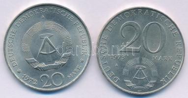 NDK 1972. 20M Cu-Ni "Wilhelm Pieck" + 1973. 20M Cu-Ni "Otto Grotewohl" T:AU,XF
...