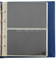 Műbőr gyűrűs mappa 44db kettes osztású berakólappal, összesen 176db bankjegy számára, használt, szép...