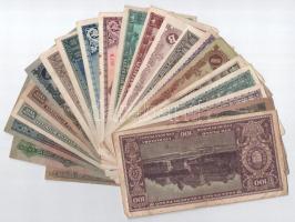 22db vegyes pengő bankjegy, közte 1946. 100.000BP + 10.000.000BP T:XF-F