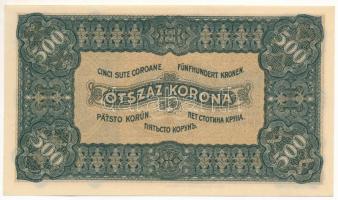 1923. 500K "5A 001 612156", "Magyar Pénzjegynyomda Rt. Budapest" nyomdahely jelö...