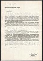 1989 Nyers Rezső Magyar Szocialista Párt elnöke körlevele a Magyar Szocialista Munkáspárt tagjainak, 1989. okt. 19.