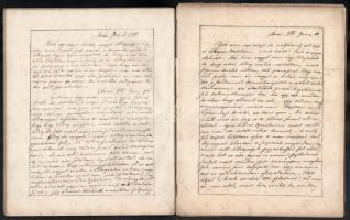 1866 Kézzel írt napló, Esztergom, Mosonmagyaróvár, Ács, stb helyiségekből. Kb 100 beírt oldalon egy ...