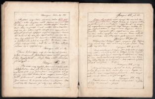 1866 Kézzel írt napló, Esztergom, Mosonmagyaróvár, Ács, stb helyiségekből. Kb 100 beírt oldalon egy ...