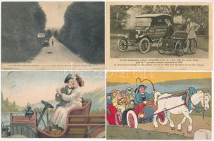 6 db RÉGI autós képeslap / 6 pre-1945 motive postcards with automobiles