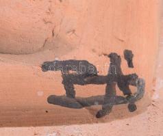 Borsódy Ágnes (1936-): Mária a kisdeddel - mázas kerámia falidísz. Jelzett, 20x10 cm