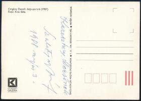 1988 Szalatnyay József, Klauszer (1915-1994) festő, grafikus autográf aláírása és dedikációja Keresz...