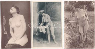 50 db RÉGI használatlan erotikus képeslap és nyomtatvány: kb. fele meztelen hölgyekkel / 50 pre-1950...