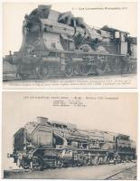 Francia vasút, gőzmozdonyok, vonatok - 45 db régi használatlan képeslap / French Railways, locomotives, trains - 45 pre-1945 unused postcards