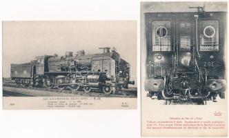 Francia vasút, gőzmozdonyok, vonatok - 45 db régi használatlan képeslap / French Railways, locomotiv...