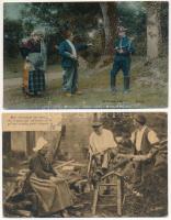 9 db RÉGI francia képeslap vegyes minőségben: mezőgazdaság / 9 pre-1945 French postcards in mixed quality: agriculture