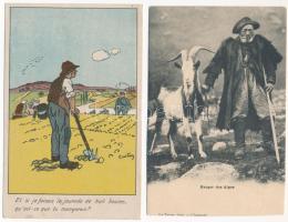 9 db RÉGI francia képeslap vegyes minőségben: mezőgazdaság / 9 pre-1945 French postcards in mixed qu...