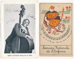 35 db RÉGI motívum képeslap vegyes minőségben: zenészek, kottás lapok / 35 pre-1945 motive postcards...