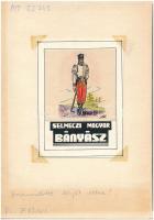 DN "Selmeczi Magyar Bányász" színes jelvénytervezet papíron