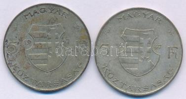 1947. 5Ft Ag "Kossuth" (2x) T:VF,F patina Adamo F8.1