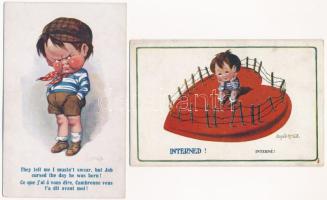 34 db RÉGI humoros képeslap vegyes minőségben, Donald McGill szignóval / 34 pre-1945 humorous postca...