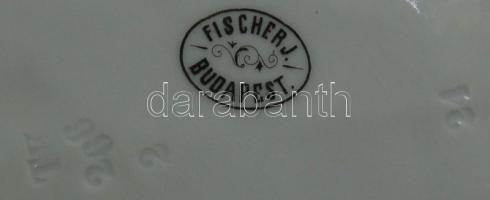 cca 1880 Fischer Ignác (Herendi) porcelán tál levél alakú / Antique Herend (Fischer I.) chinaware pl...