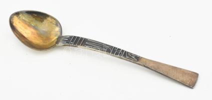 6 darabos teáskanál szett, jelzett, dobozában